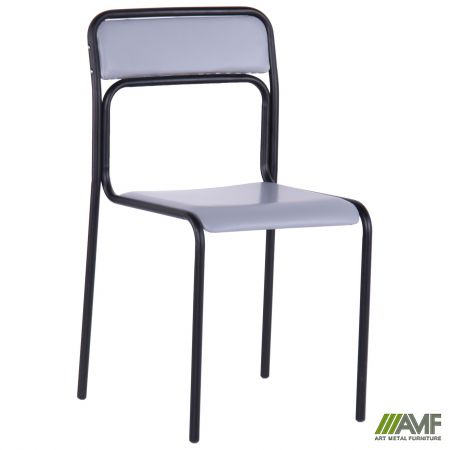 Стілець офісний AMF Аскона чорний ПВХ сiрий (299552)